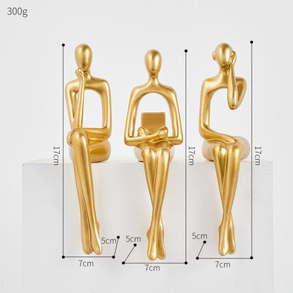 Nordic Office Desk Accessories Thinker Figure Abstract Statue Luxury Living Room Decoration Home Decor Desktop Sculpture Crafts