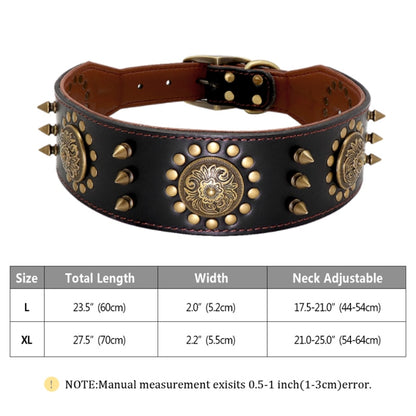 2&quot; Width Spiked Studded Dog Collar for Medium Large Dogs Pitbull German Shepherd PU Leather Pet Collars Cool &amp; Fashion