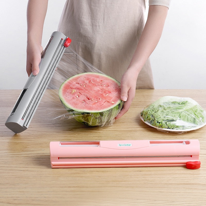 Foil Cling Film Cutter Food Wrap Dispenser Kitchen Tool Knife Type Cling Film Cutting Box Plastic Sharp Cutter Storage Holder