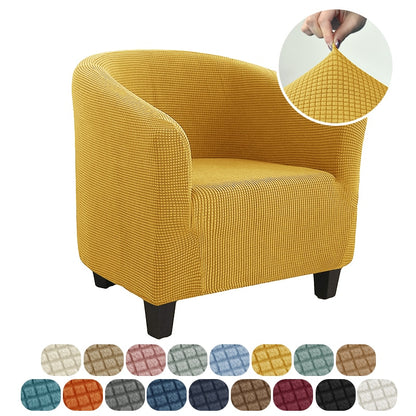 Club Chair Cover Stretch Tub Chair Slipcover Solid Color Sofa Cover Polar Fleece Couch Covers for Study Bar Counter Living Room