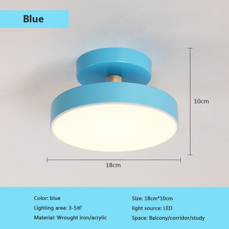 Aisle Wood Ceiling Lamp For Balcony Porch Bedroom Living Room Children's Room Home Decoration Macaroon LED Modern Ceiling Light