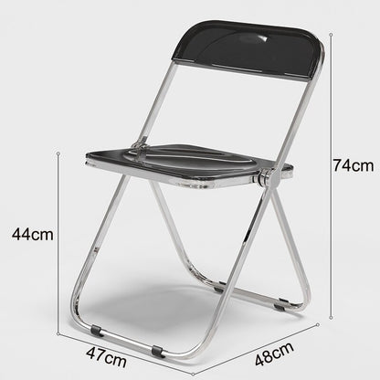 Transparent Folding Chair, Fashion Crystal Dining Chair, Light Luxury Stool with Backrest, Live Photo Chair and Makeup Chair, Wh