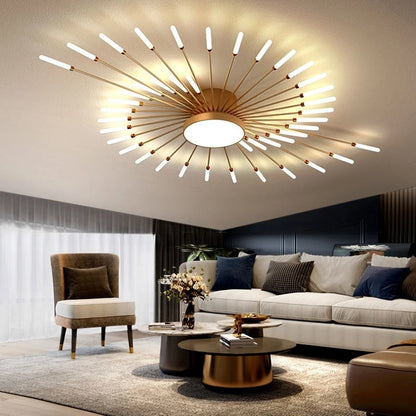 New Luxurious LED Chandelier Light Spiral Fireworks Designer Ceiling Lamps Living Room Home Deco Bedroom Pendant Lamp Fixture