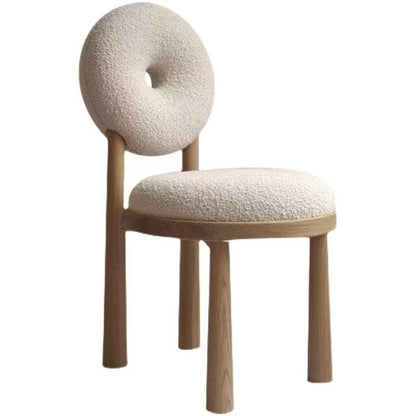 FULLOVE Nordic Designer  Armchair Desk Chair Make-up Cosmetic Seats Lambswool Home Dining Room Light Luxury Stool Solid Wood New