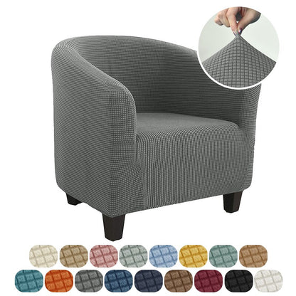 Club Chair Cover Stretch Tub Chair Slipcover Solid Color Sofa Cover Polar Fleece Couch Covers for Study Bar Counter Living Room