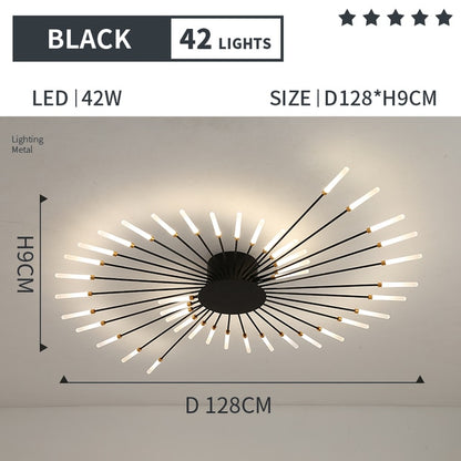 New Luxurious LED Chandelier Light Spiral Fireworks Designer Ceiling Lamps Living Room Home Deco Bedroom Pendant Lamp Fixture