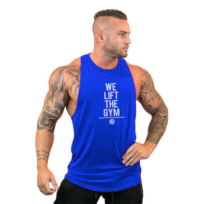 Men Bodybuilding Tank Tops Gym Workout Fitness Cotton Sleeveless Shirt Running Vest Stringer Singlet Male Summer Sports Clothes