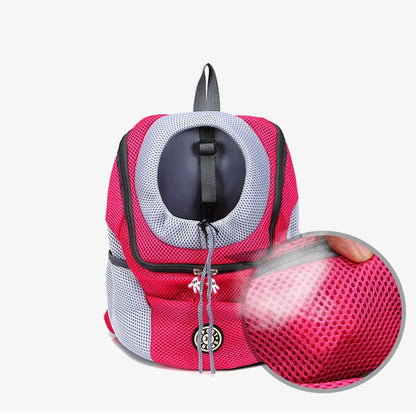 Double Shoulder Portable Travel Backpack Outdoor Pet Dog Carrier Bag Pet Dog Front Bag Mesh Backpack （S--L)