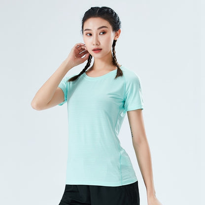 Women Running T Shirt Sport Breathable Quick Dry Yoga Short Sleeve Loose Jogging Training Sportswear Top Gym Fitness Tee