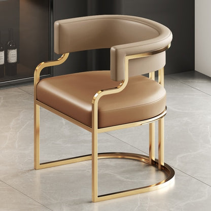 Armrest Gold Legs Dining Chairs Luxury Leather Designer Lounge Chair Living Room Ergonomic Silla Comedor Nordic Furniture