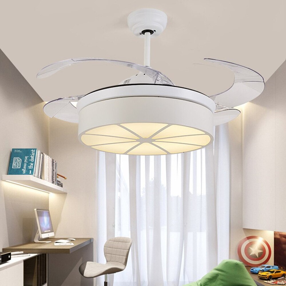 Led Celing Fan Pendant Light Lamp Chandelier Children's 42 inch with remote control Cartoon Suspension Boys' Lighting Bedroom