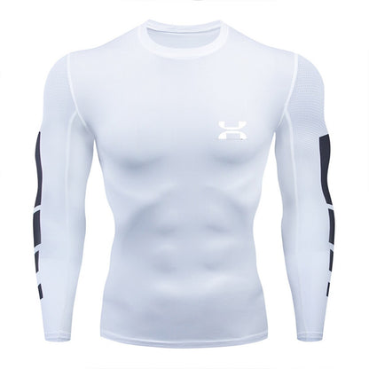 Men's High Quality Training Outdoor Sports T-Shirt Tight Elastic Compression Clothes Jogging Gym Gym Gym Sweatshirt