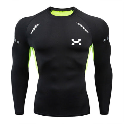 Men's High Quality Training Outdoor Sports T-Shirt Tight Elastic Compression Clothes Jogging Gym Gym Gym Sweatshirt