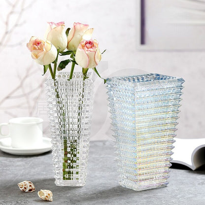 Light Luxury Creative European Style Glass Vase Dry Flower Tabletop Ornament Decorative Utensils Terrarium Vases for Decoration