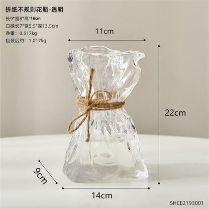 Transparente Glas Blume Vase Hause Dekoration Zubehör Luxus Kunst Hydrokultur Floral Flasche Zimmer Desktop Decor ваза для цветов