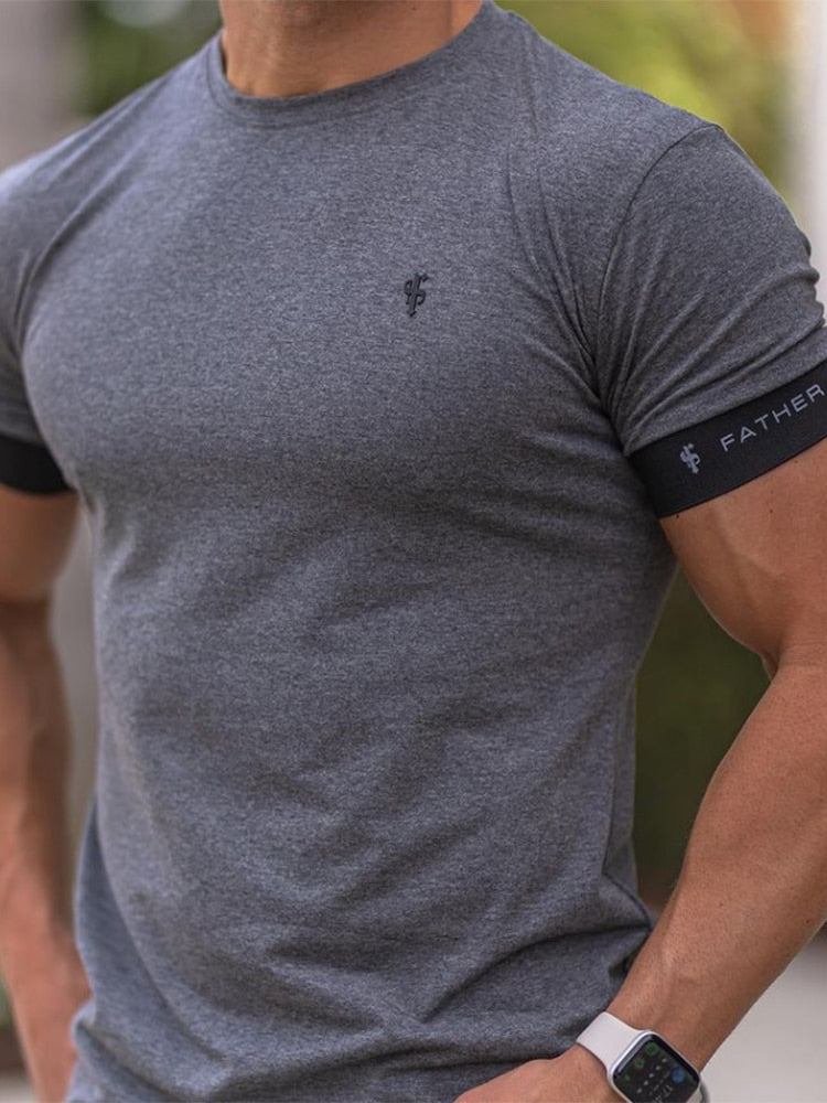 NEW High Quality Men T-Shirt Summer Running Short Sleeve Gym Sports Training Tops Outdoor Jogging Leisure Breathable T-Shirt