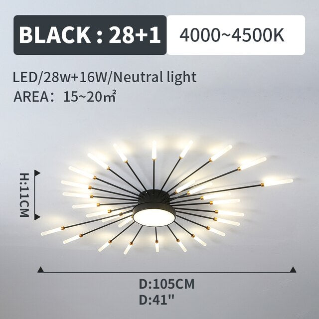 New Luxurious LED Chandelier Light Spiral Fireworks Designer Ceiling Lamps Living Room Home Deco Bedroom Pendant Lamp Fixture