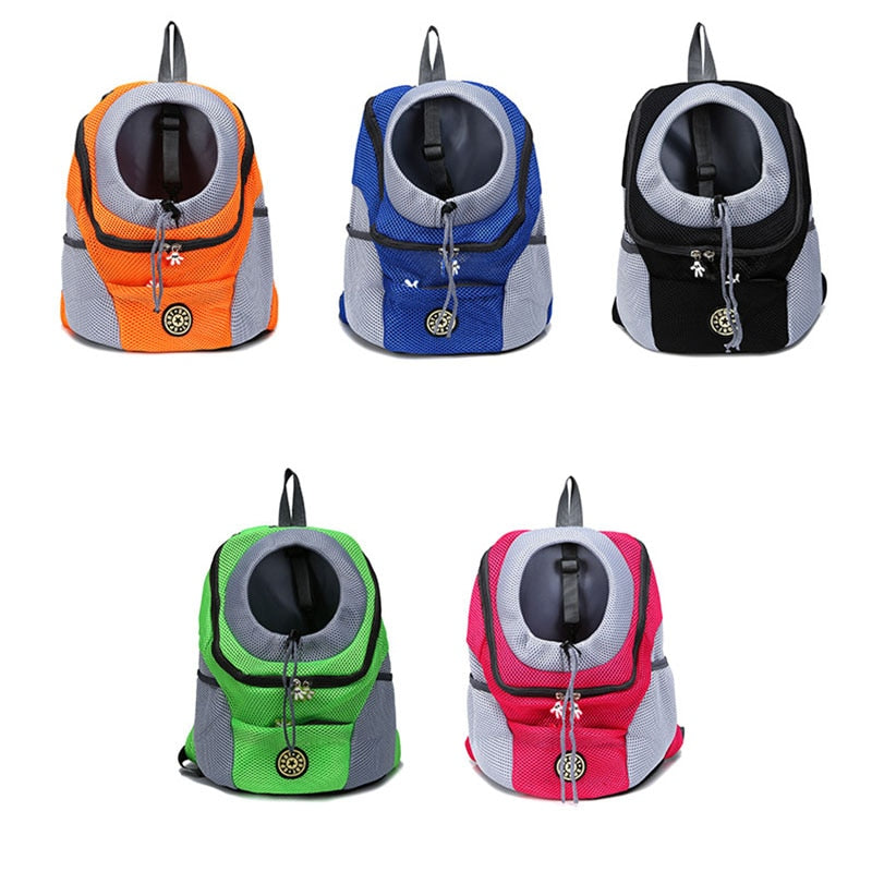 Double Shoulder Portable Travel Backpack Outdoor Pet Dog Carrier Bag Pet Dog Front Bag Mesh Backpack （S--L)