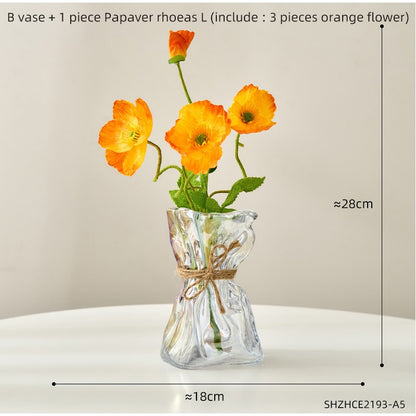 Transparent Glass Flower Vase Home Decoration Accessories Luxury Art Hydroponic Floral Bottle Room Desktop Decor ваза для цветов