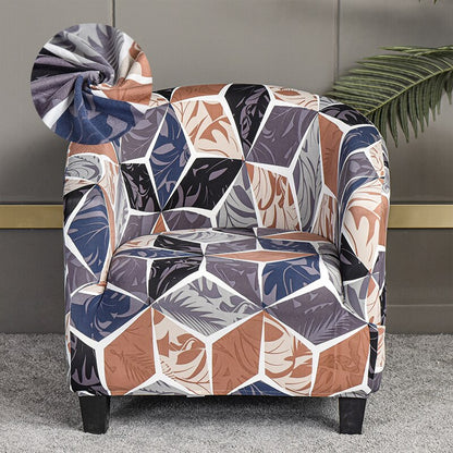 LEVIVEl Club Chair Slipcover Stretch Armchair Printed Tub Chair Cover Sofa Cover Spandex Couch Cover For Bar Counter Living Room