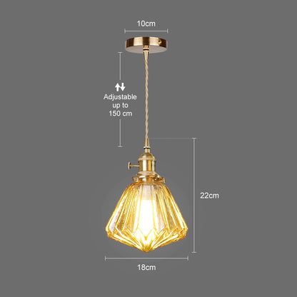 Glass Pendant Light Nordic Pendant Lamp Copper Lamp Brass Creative Minimalist E27 Transparent Lampshade For Restaurant Light