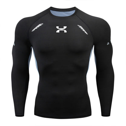 Men's High Quality Training Outdoor Sports T-Shirt Tight Elastic Compression Clothes Jogging Gym Gym Gym Sweatshirt