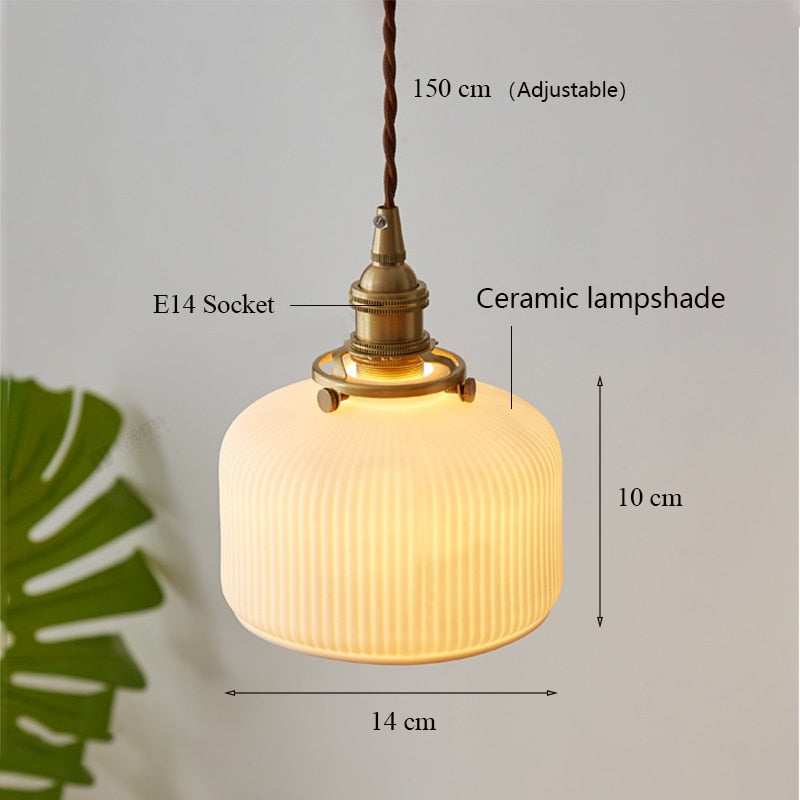 Japanese Ceramic Chandelier Lighting for Kitchen Dining Room Restaurant Bar Bedside Nordic Luxury Led Chandelier Ceiling Lamp