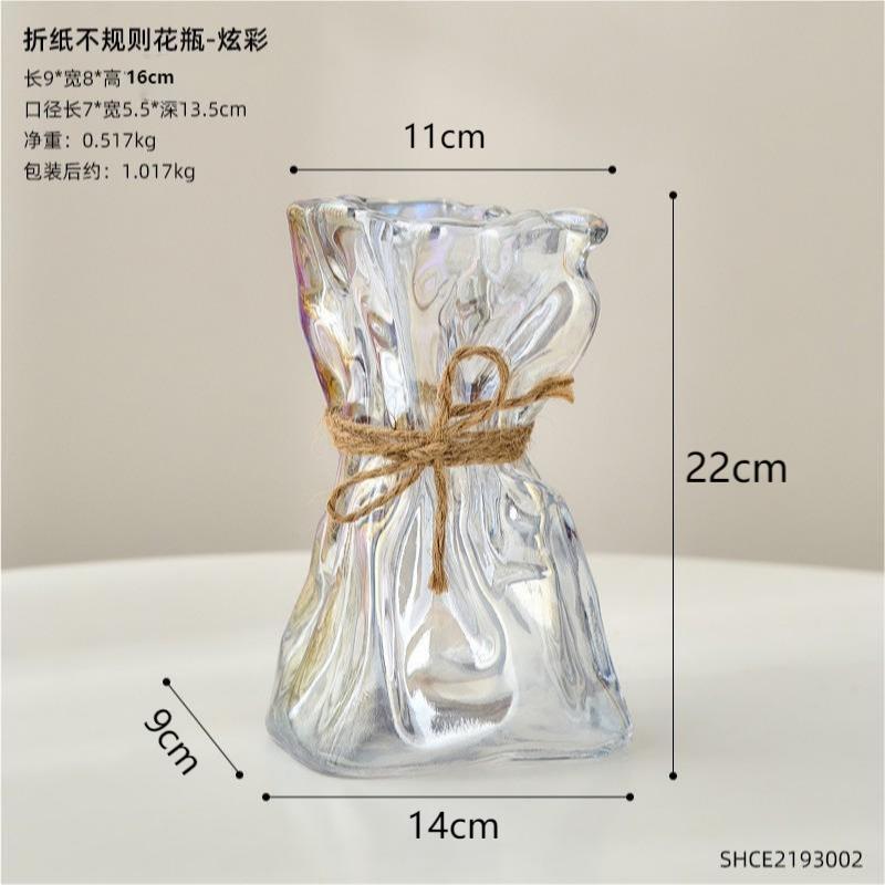 Transparente Glas Blume Vase Hause Dekoration Zubehör Luxus Kunst Hydrokultur Floral Flasche Zimmer Desktop Decor ваза для цветов