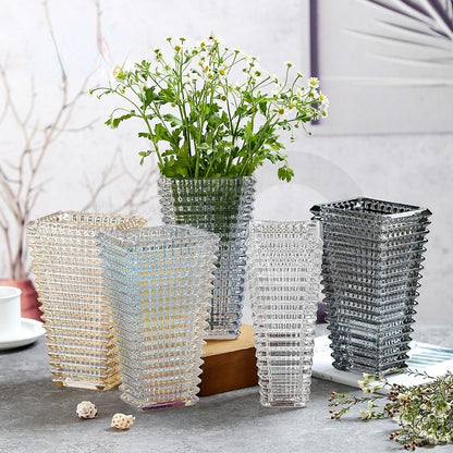 Light Luxury Creative European Style Glass Vase Dry Flower Tabletop Ornament Decorative Utensils Terrarium Vases for Decoration