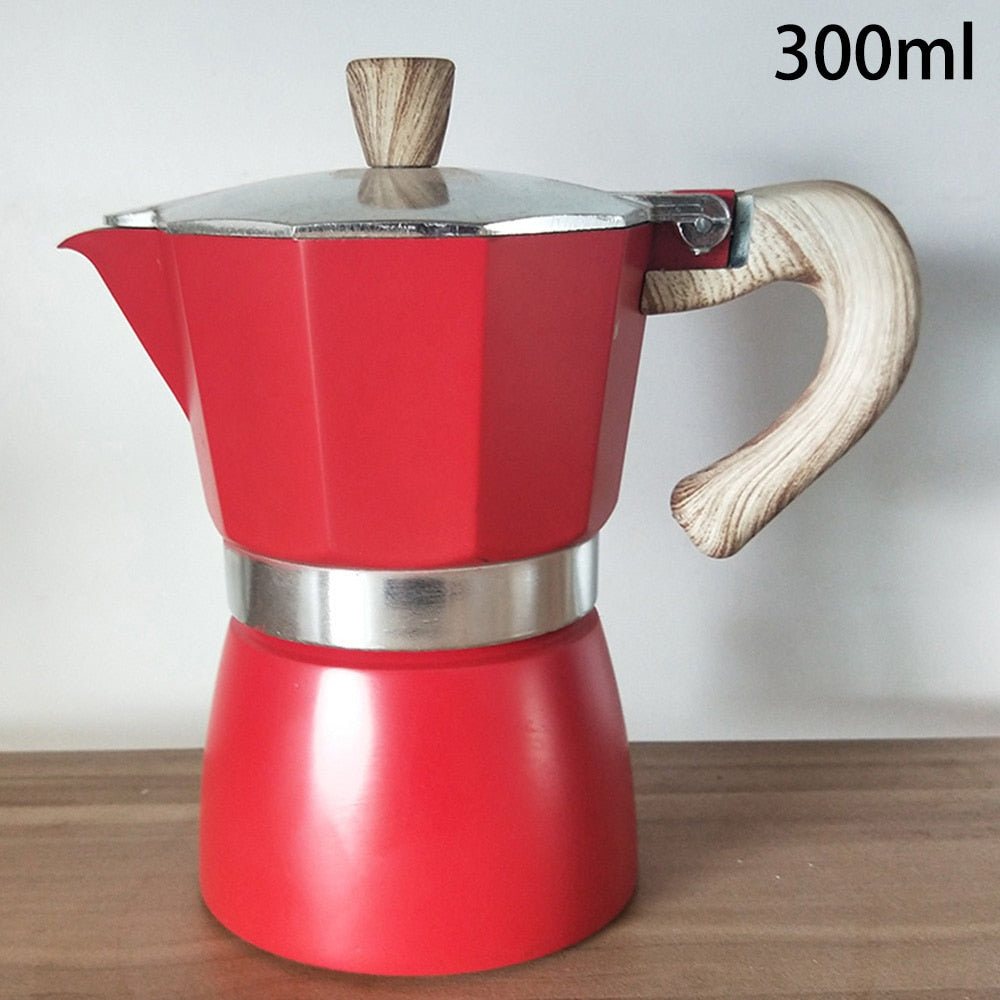 3cup/6cup  Mocha Latte Coffee Maker Italian Moka Espresso Cafeteira Percolator Pot Stovetop Coffee Maker Aluminum Moka Cafeteira