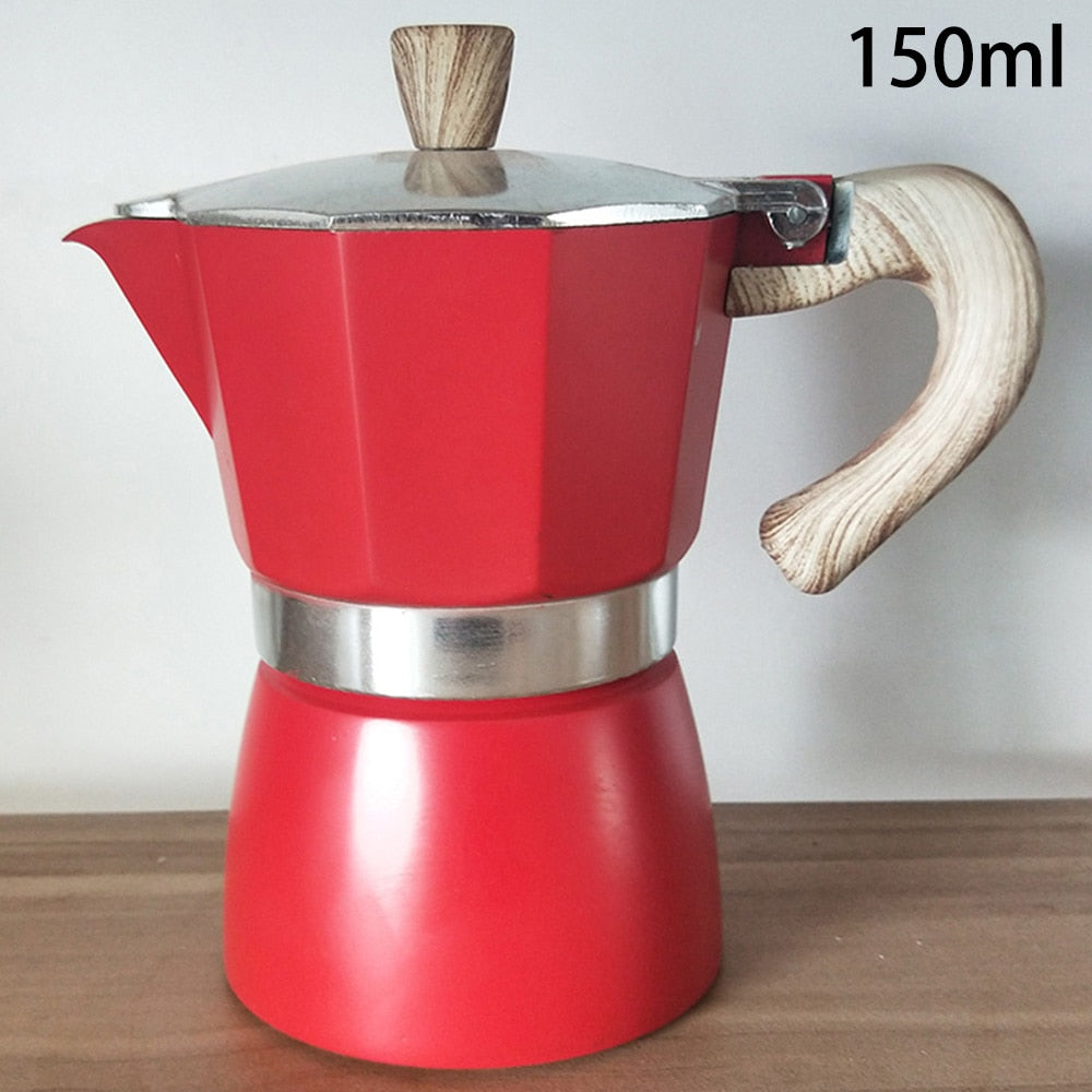 3cup/6cup  Mocha Latte Coffee Maker Italian Moka Espresso Cafeteira Percolator Pot Stovetop Coffee Maker Aluminum Moka Cafeteira