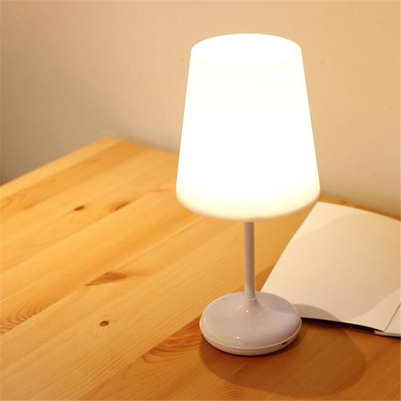 Creative Wireless LED Table Lamp USB Rechargeable Adjustable Bedside Night Light with Remote Controller