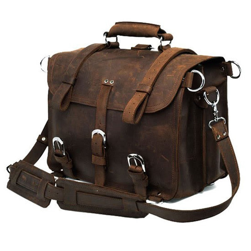 Vintage Crazy horse Genuine Leather Men Travel Bags Luggage Travel Bag Leather Men Duffle Bag Large Men Weekend Bag Overnight