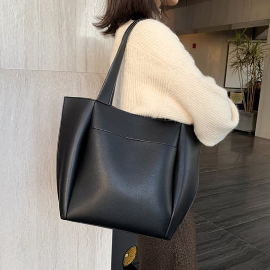 Casual women shoulder bags large capacity female big totes designer luxury soft pu leather lady purses and handbags bolsas brown