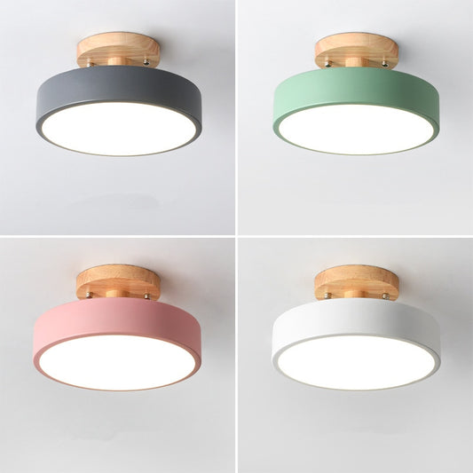 Nordic Entrance Hallway Ceiling Lamps Balcony Wood Round Cloakroom Dining Room Study Bedroom Light Bathroom Industrial Lighting