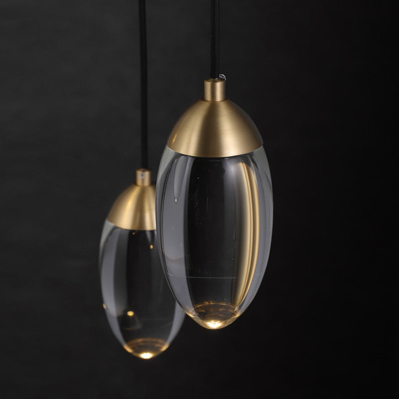 Modern Crystal ball LED Pendant lights Nordic Copper lighting bedroom bedside single head lights bar corridor small Hanging lamp