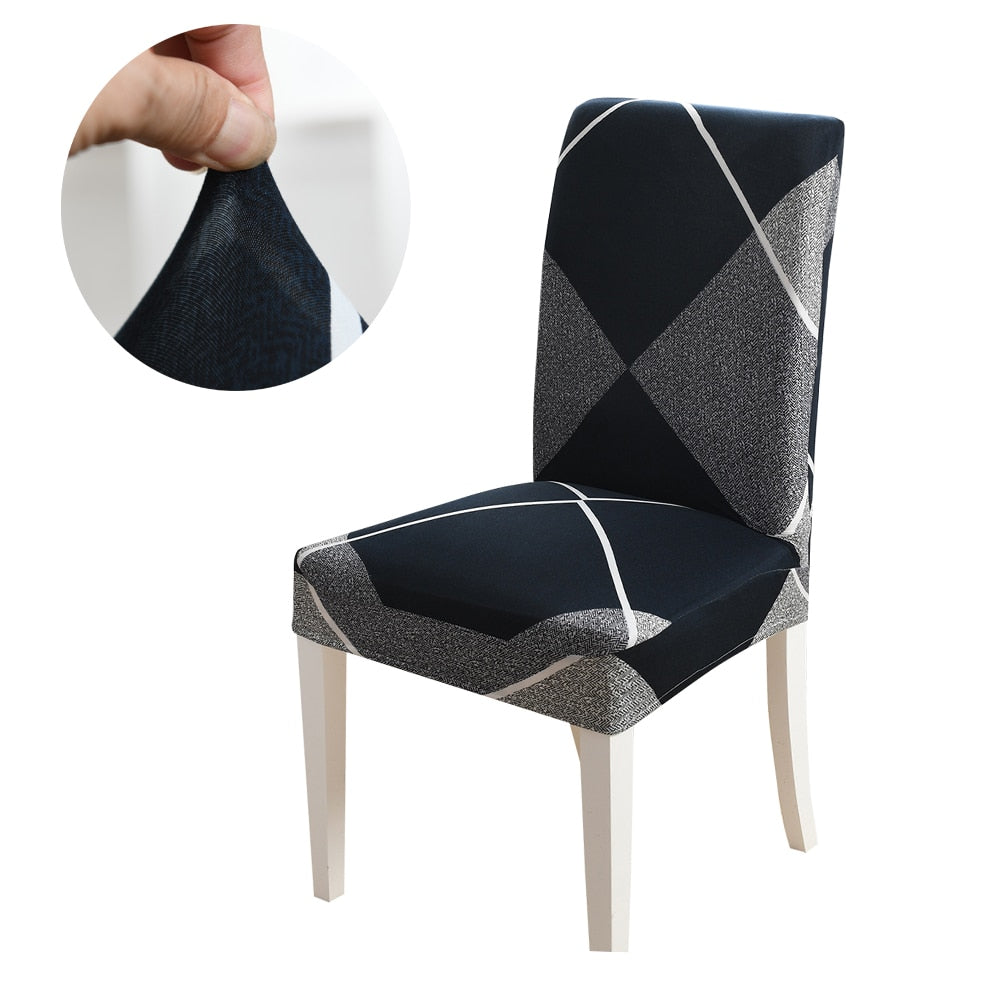 YanYangTian Plaid Chair Cover Dining Room Banqueting  Stretched Covers for Chairs Kitchen  Spandex Elastic Chair Cover