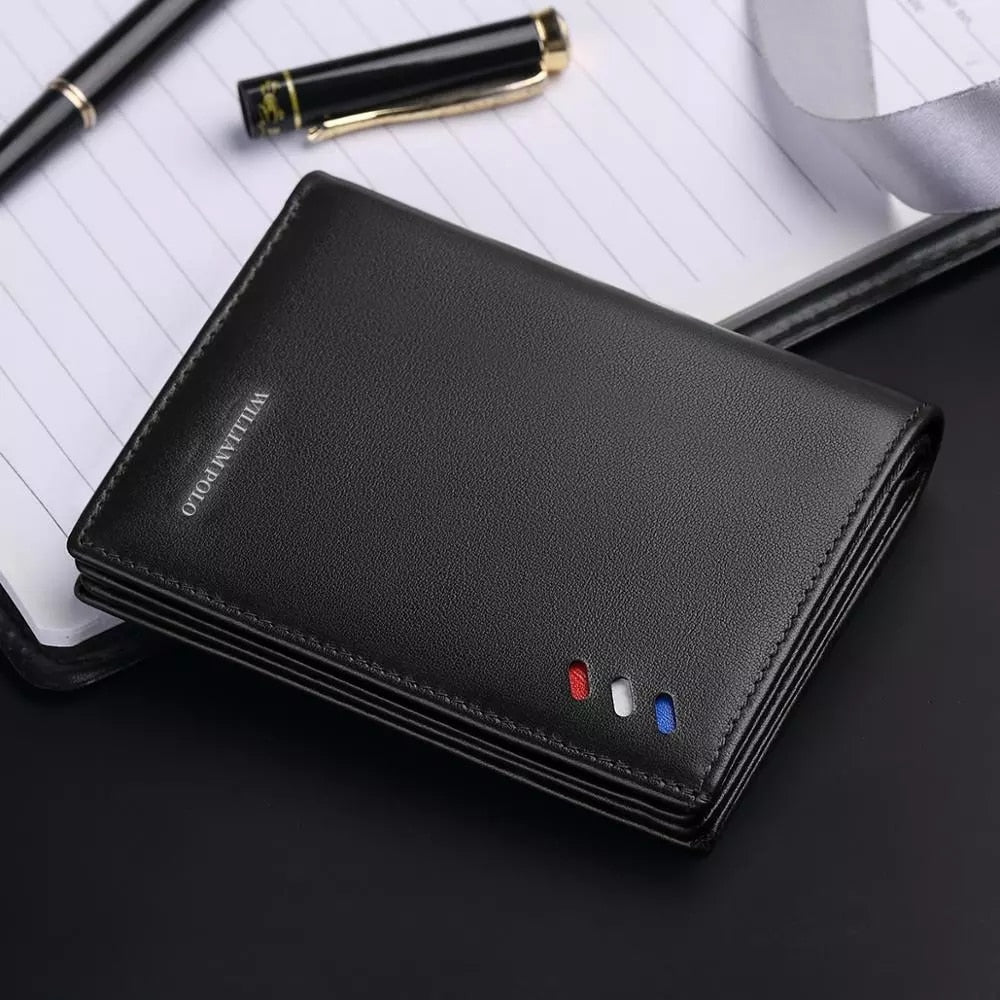 Men Wallets Leather Purse credit card Luxury Card package 2022 WILLIAMPOLO Genuine Leather Men&#39;s WalletsNew Design Men Short