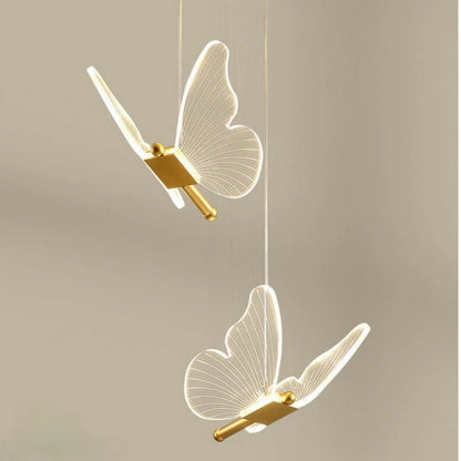 Butterfly Led Chandelier Lighting Bedroom Bedside Background Acrylic Pendant Lamp Home Deco Hanging Celing Light Fixtures