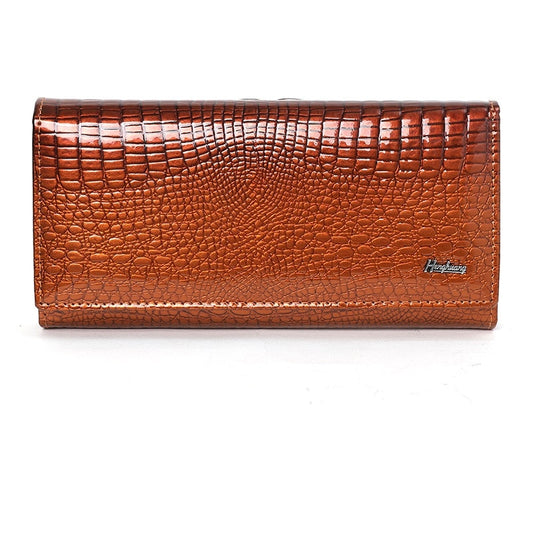 Long Women Genuine Leather Wallet Cow Leather Female Purse Luxury Brand Women&#39;s Leather Wallets Alligator Pattern Ladies Purses