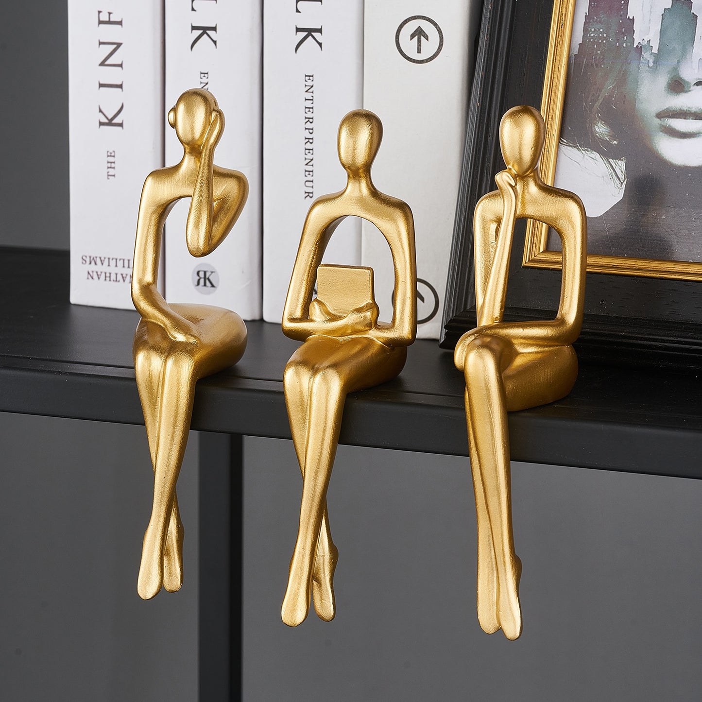 Nordic Office Desk Accessories Thinker Figure Abstract Statue Luxury Living Room Decoration Home Decor Desktop Sculpture Crafts