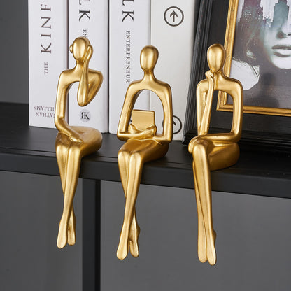 Nordic Office Desk Accessories Thinker Figure Abstract Statue Luxury Living Room Decoration Home Decor Desktop Sculpture Crafts