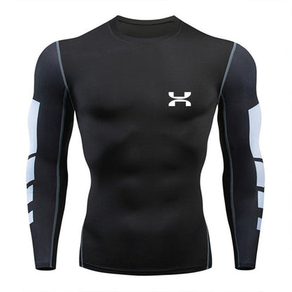 Men's High Quality Training Outdoor Sports T-Shirt Tight Elastic Compression Clothes Jogging Gym Gym Gym Sweatshirt